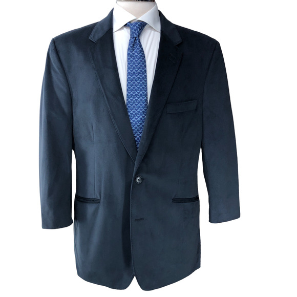 Haggar 1926 Originals Mens Size 44R Sport Coat Blazer Twill Navy Blue - Picture 9 of 16